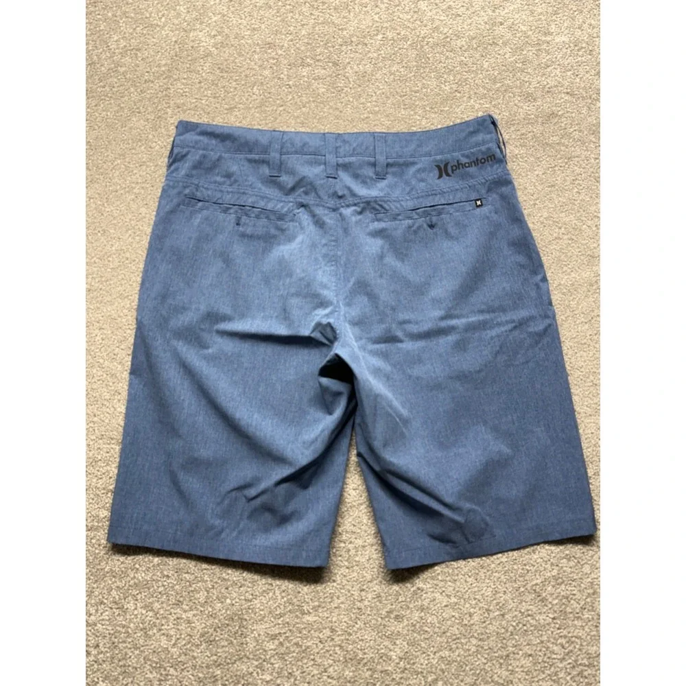 Hurley Phantom Board Shorts Blue Heathered Elastic Waist Mens 30‎